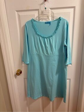 light blue Fresh Produce nightgown ,100% cotton, made in the USA